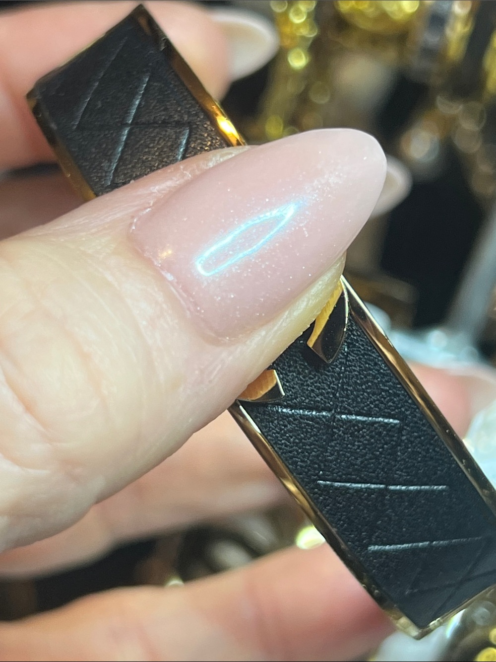 Stainless Steel Hold with Black Bracelet-Fashion Inspired/Upcycled